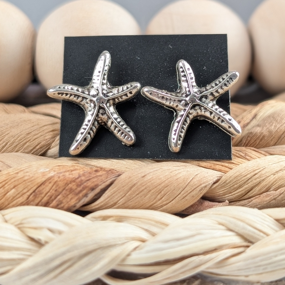 Silver Starfish Earrings